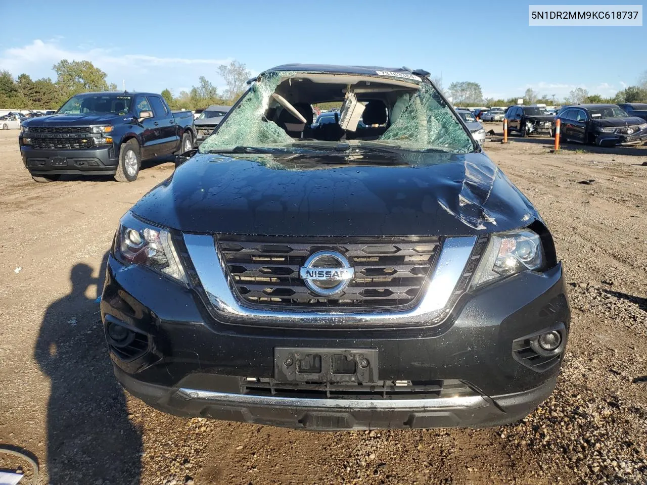 2019 Nissan Pathfinder S VIN: 5N1DR2MM9KC618737 Lot: 73163384