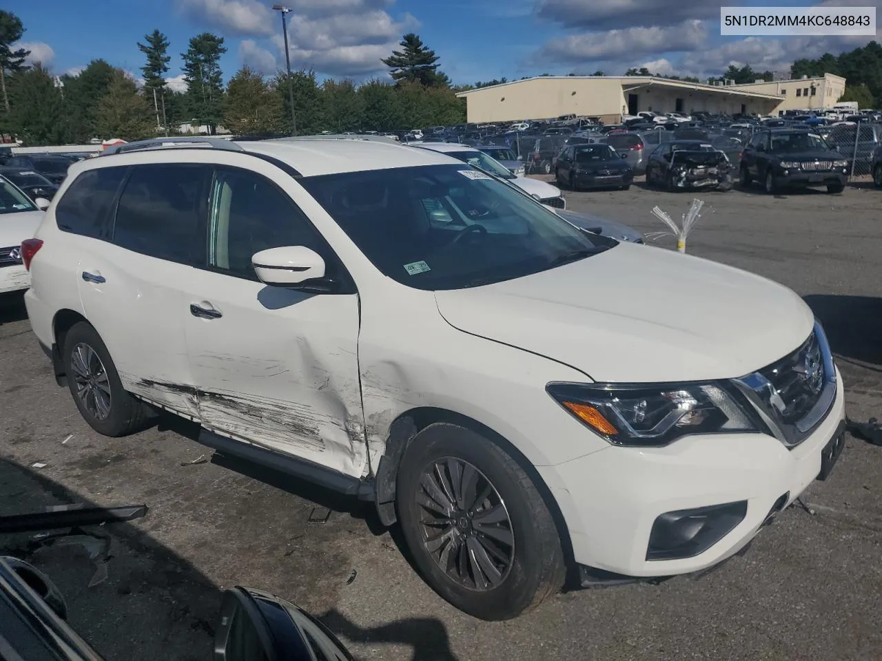 2019 Nissan Pathfinder S VIN: 5N1DR2MM4KC648843 Lot: 73351694