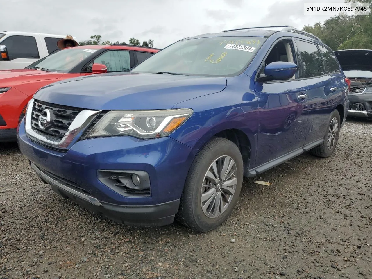 2019 Nissan Pathfinder S VIN: 5N1DR2MN7KC597945 Lot: 74375304