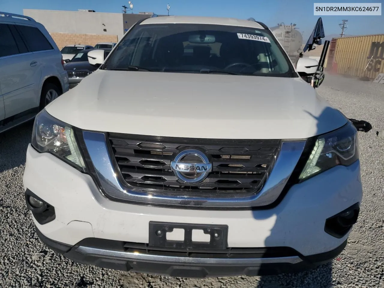 2019 Nissan Pathfinder S VIN: 5N1DR2MM3KC624677 Lot: 74393974