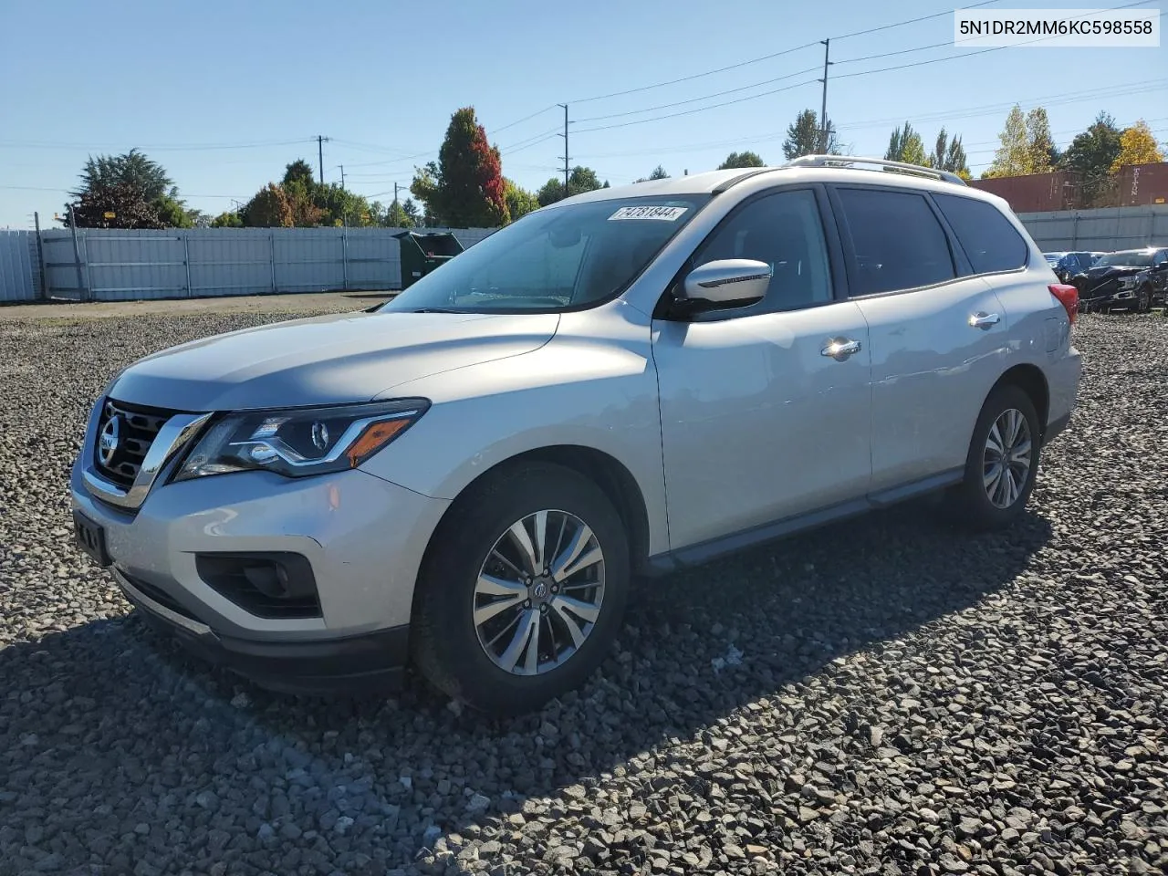 2019 Nissan Pathfinder S VIN: 5N1DR2MM6KC598558 Lot: 74781844