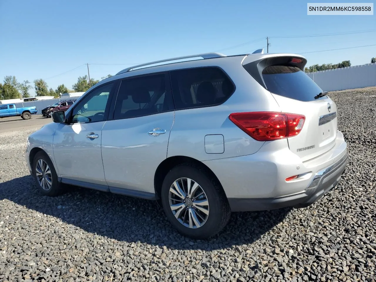 2019 Nissan Pathfinder S VIN: 5N1DR2MM6KC598558 Lot: 74781844