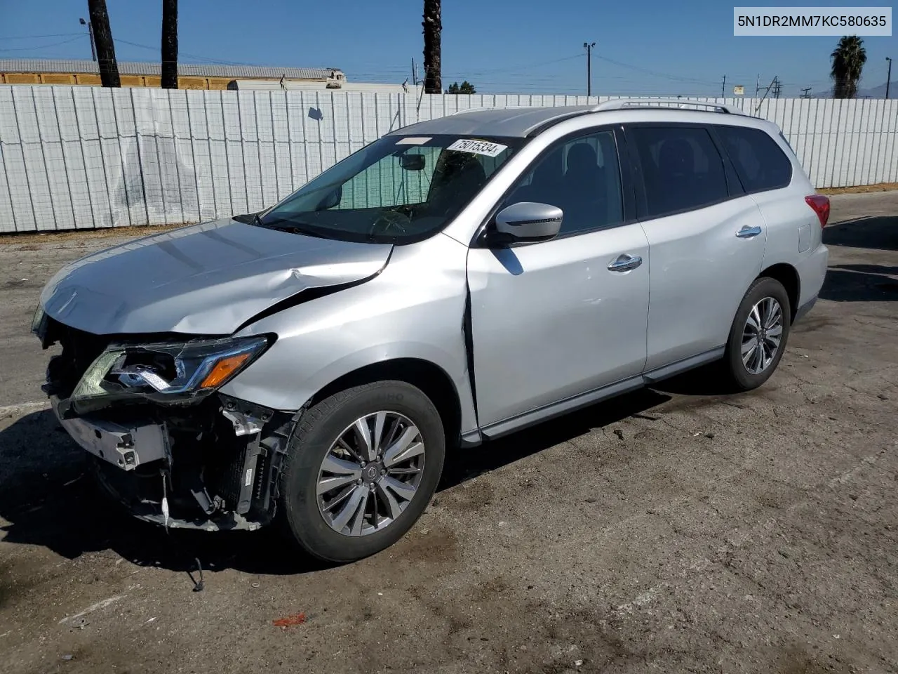 2019 Nissan Pathfinder S VIN: 5N1DR2MM7KC580635 Lot: 75015334