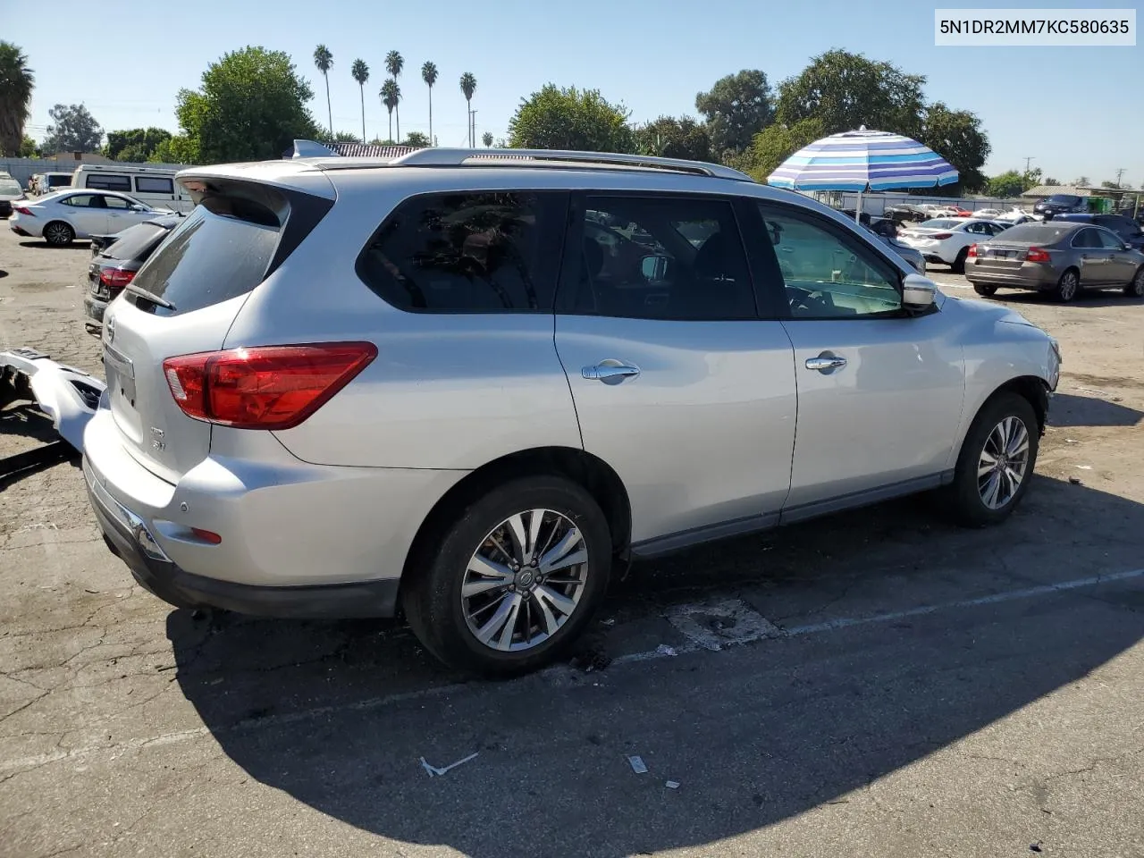 2019 Nissan Pathfinder S VIN: 5N1DR2MM7KC580635 Lot: 75015334