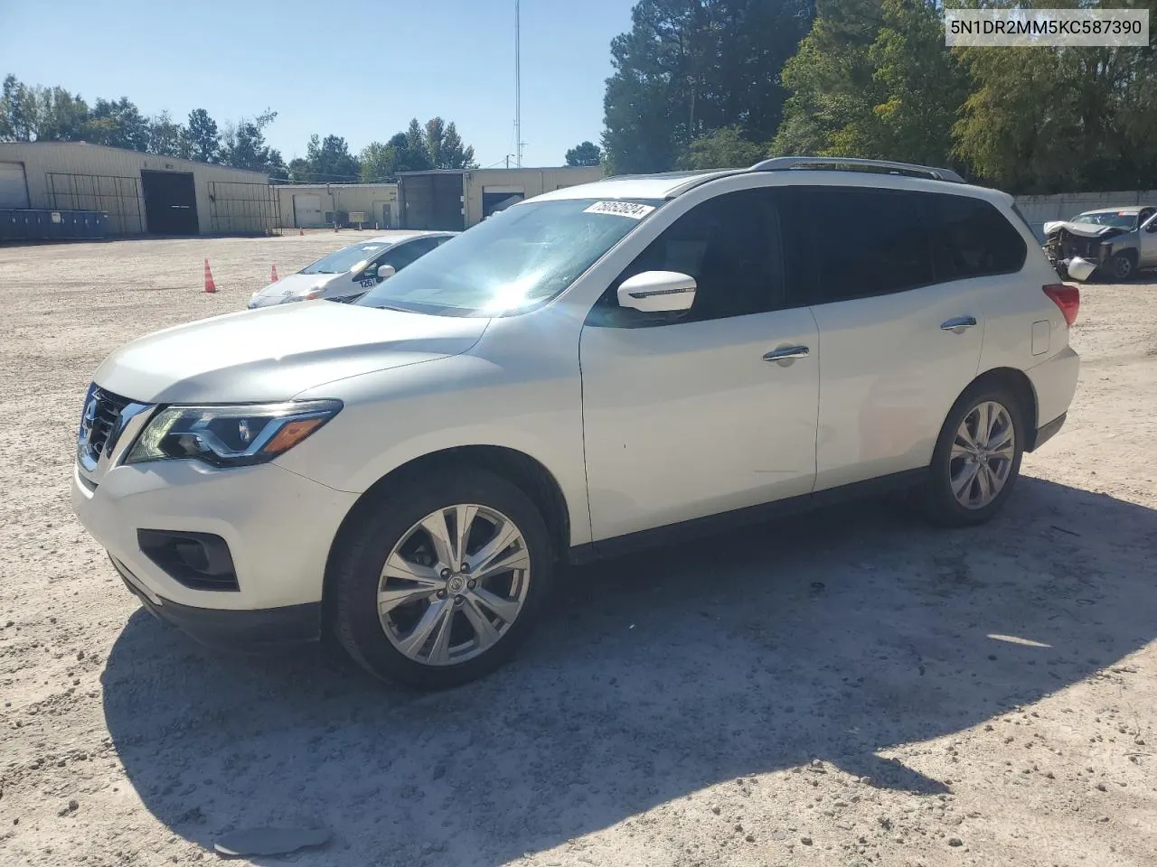 2019 Nissan Pathfinder S VIN: 5N1DR2MM5KC587390 Lot: 75052624