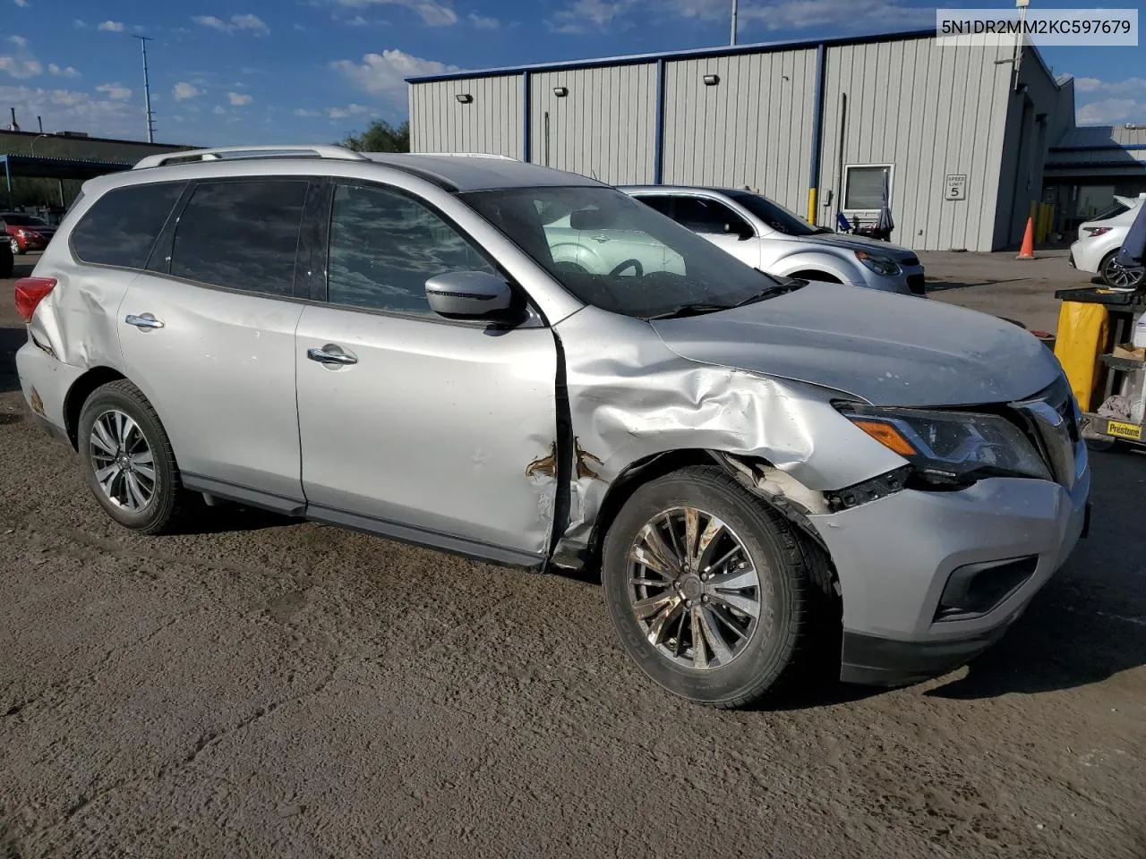 2019 Nissan Pathfinder S VIN: 5N1DR2MM2KC597679 Lot: 75255664