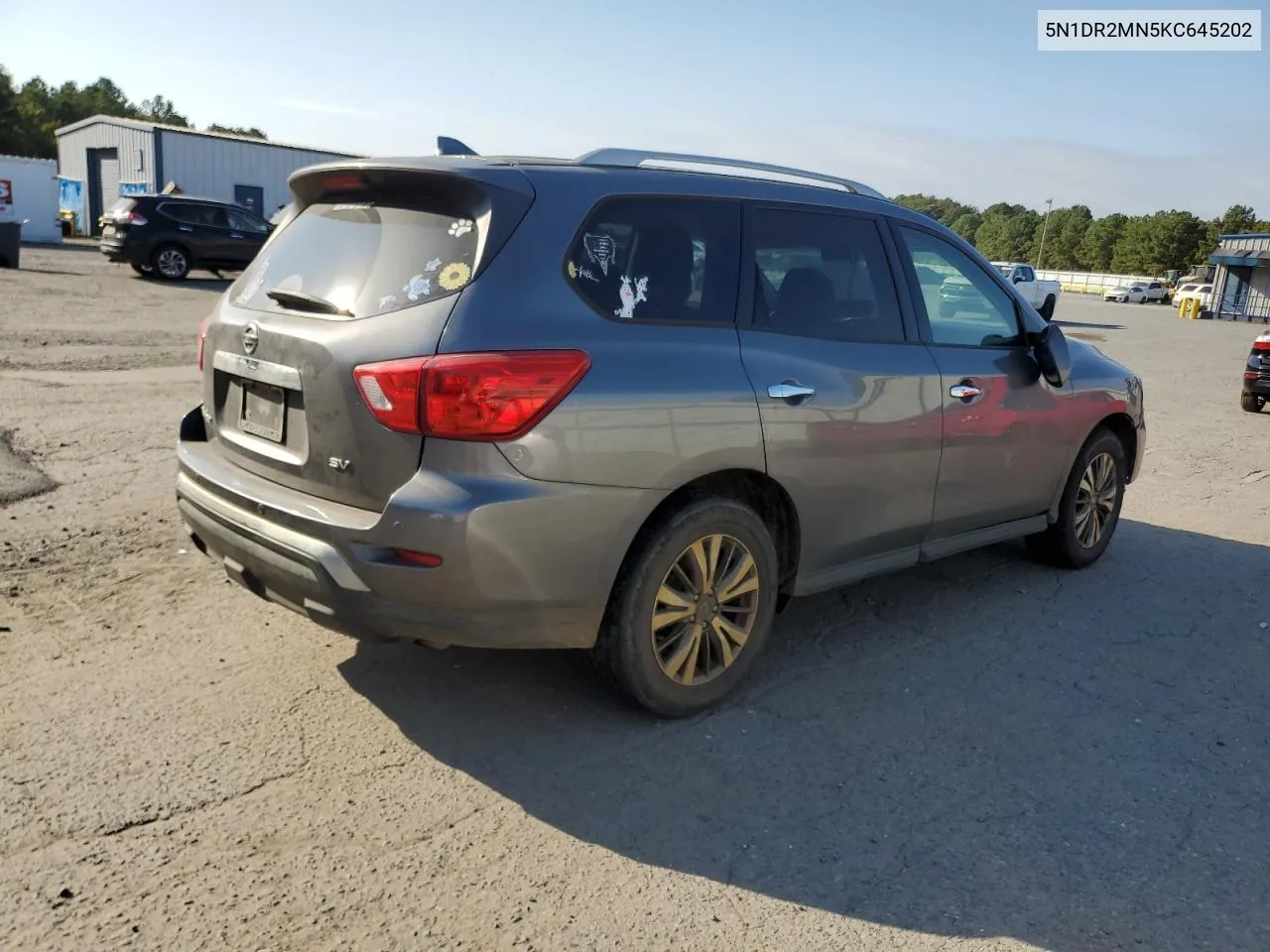 2019 Nissan Pathfinder S VIN: 5N1DR2MN5KC645202 Lot: 75819604