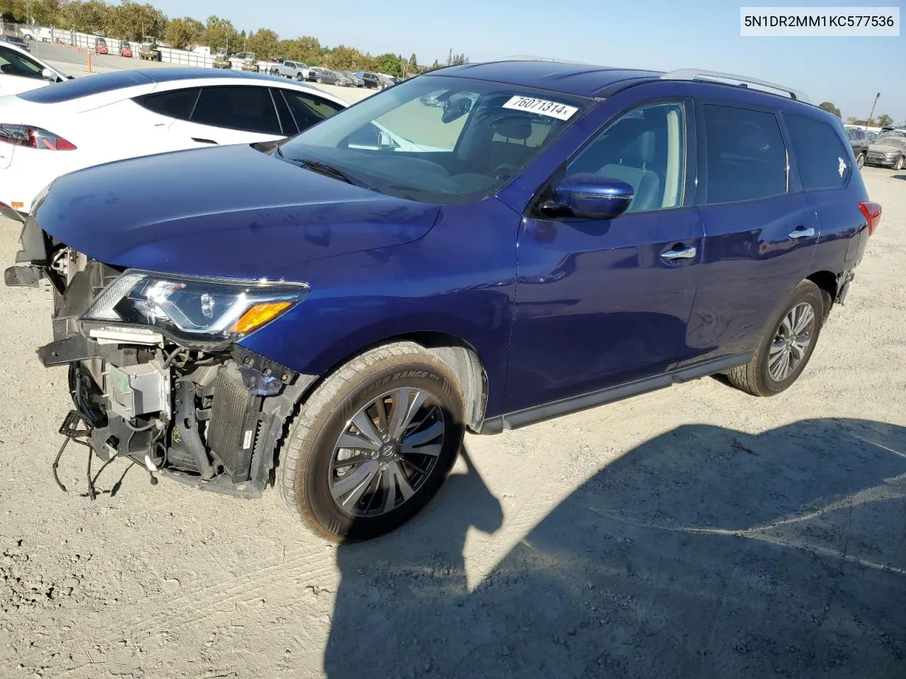 2019 Nissan Pathfinder S VIN: 5N1DR2MM1KC577536 Lot: 76071314