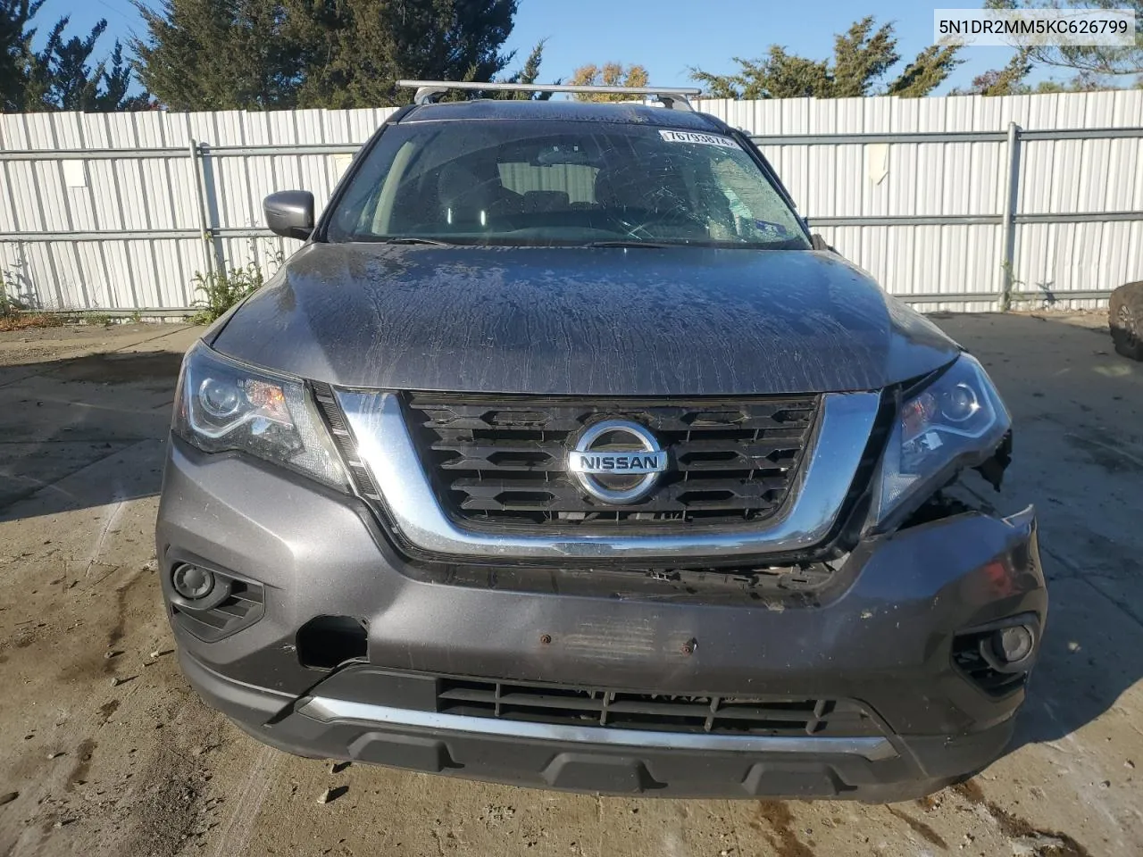 2019 Nissan Pathfinder S VIN: 5N1DR2MM5KC626799 Lot: 76793874