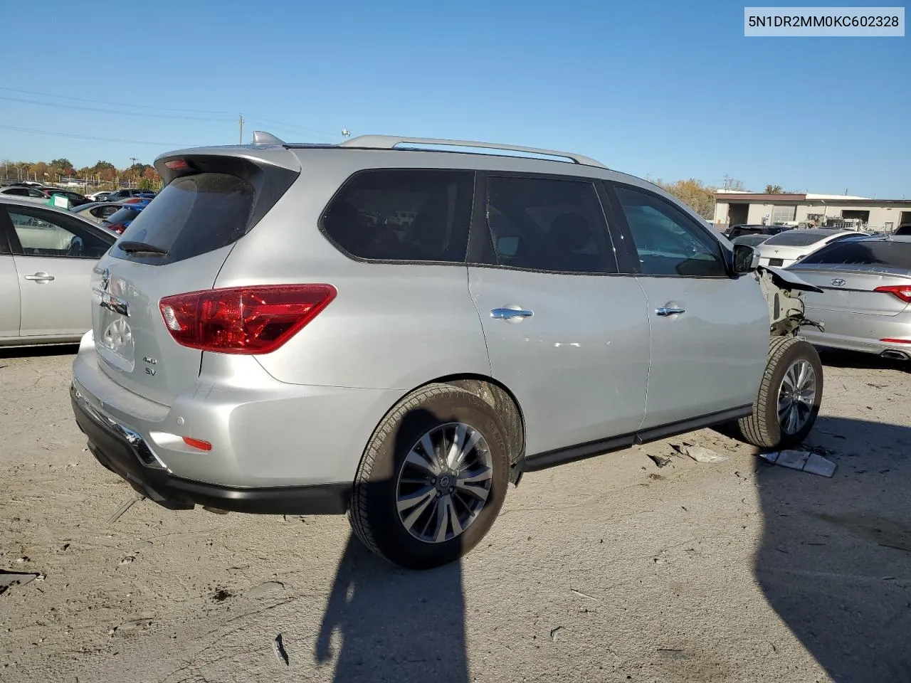 2019 Nissan Pathfinder S VIN: 5N1DR2MM0KC602328 Lot: 76994574