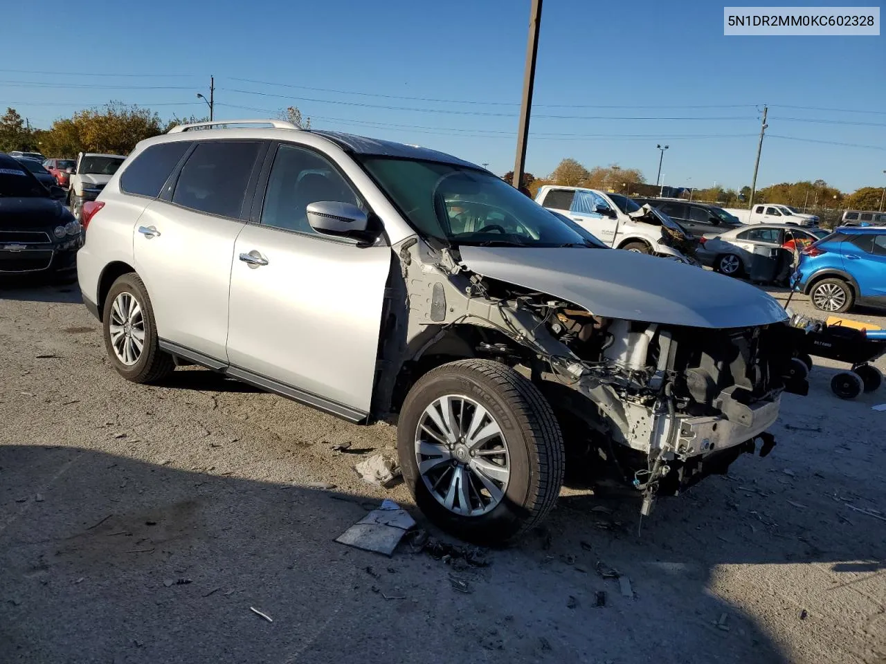 2019 Nissan Pathfinder S VIN: 5N1DR2MM0KC602328 Lot: 76994574