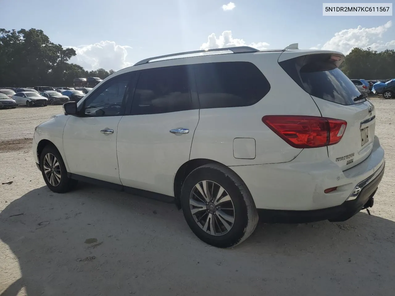 2019 Nissan Pathfinder S VIN: 5N1DR2MN7KC611567 Lot: 77192644