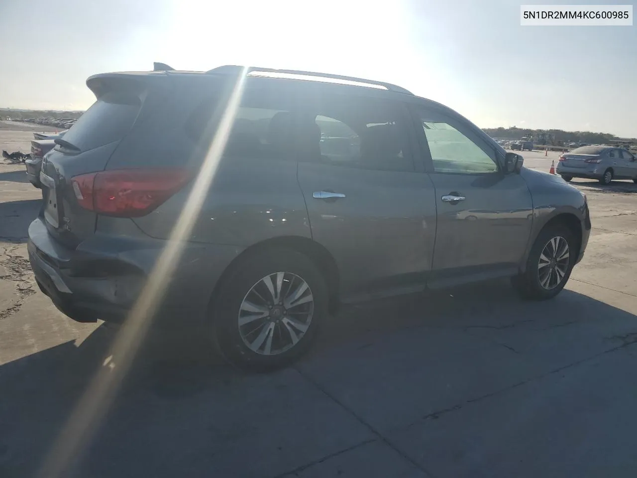 2019 Nissan Pathfinder S VIN: 5N1DR2MM4KC600985 Lot: 77270204