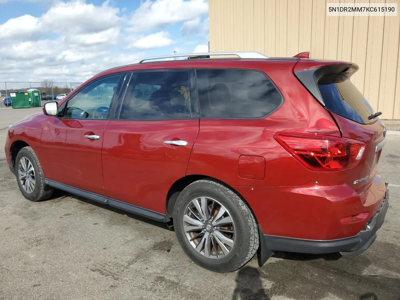 2019 Nissan Pathfinder S VIN: 5N1DR2MM7KC615190 Lot: 79544354