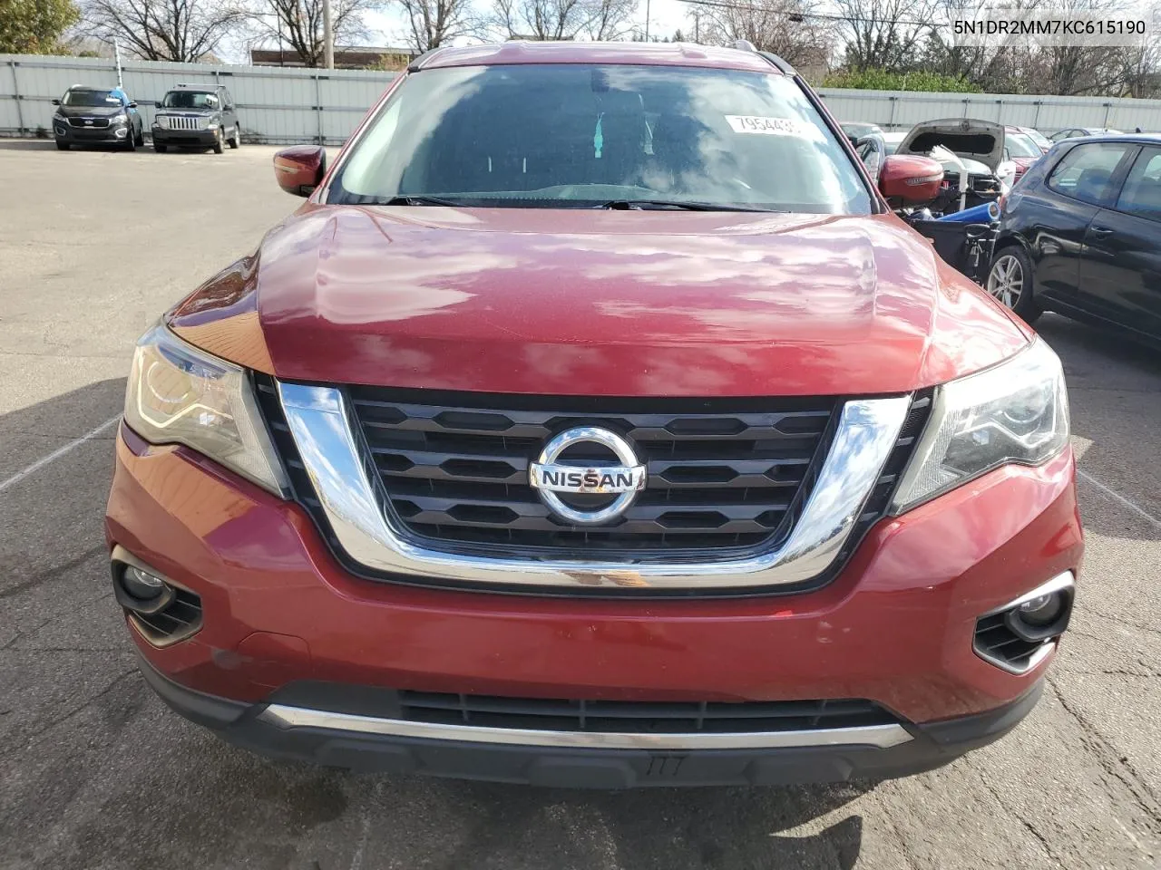 2019 Nissan Pathfinder S VIN: 5N1DR2MM7KC615190 Lot: 79544354