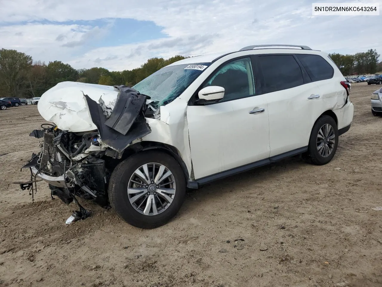 2019 Nissan Pathfinder S VIN: 5N1DR2MN6KC643264 Lot: 80980194