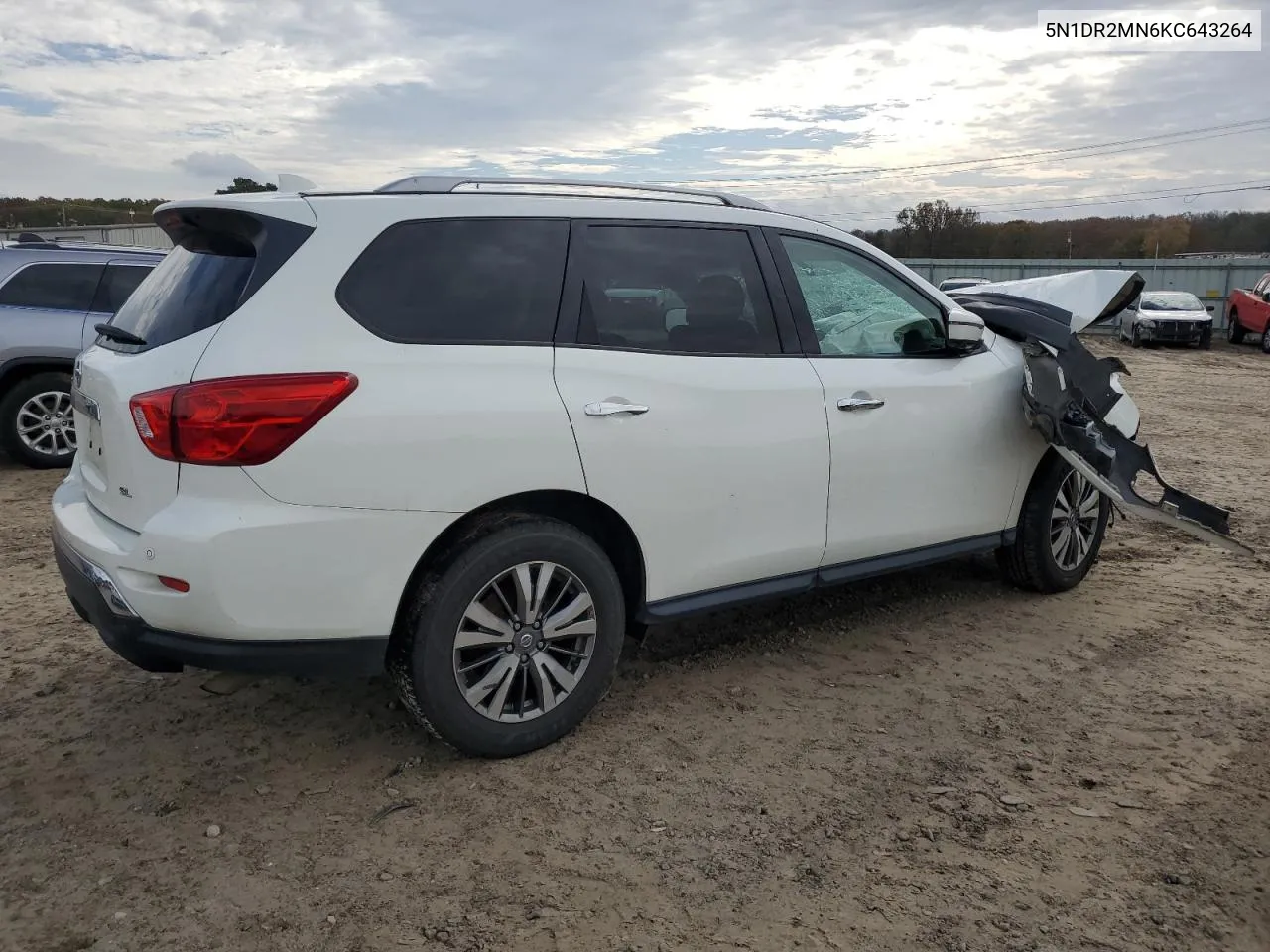 2019 Nissan Pathfinder S VIN: 5N1DR2MN6KC643264 Lot: 80980194