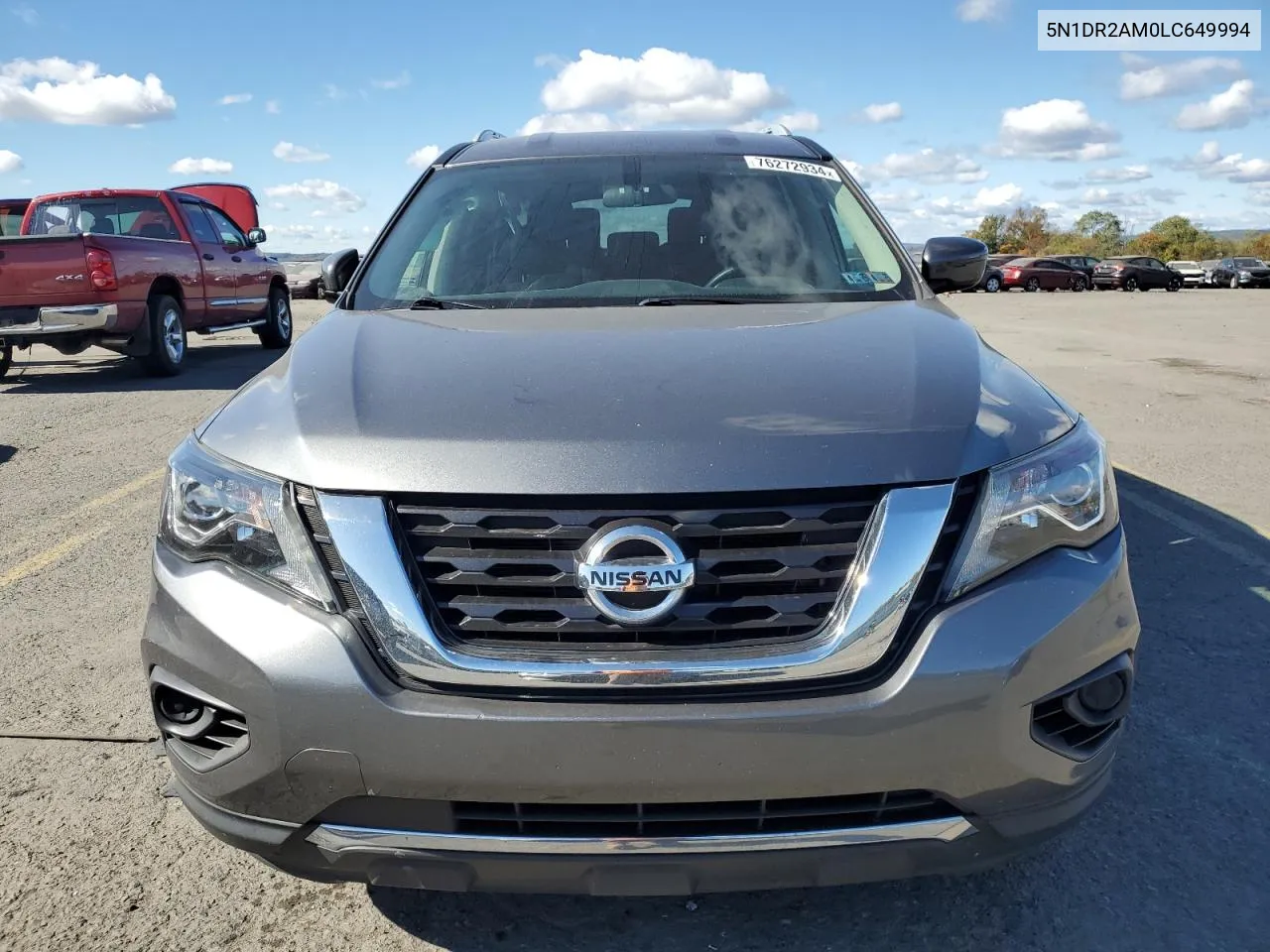 2020 Nissan Pathfinder S VIN: 5N1DR2AM0LC649994 Lot: 76272934