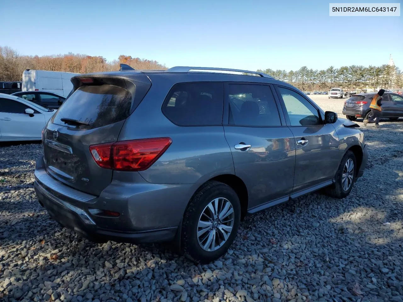 2020 Nissan Pathfinder S VIN: 5N1DR2AM6LC643147 Lot: 77623614