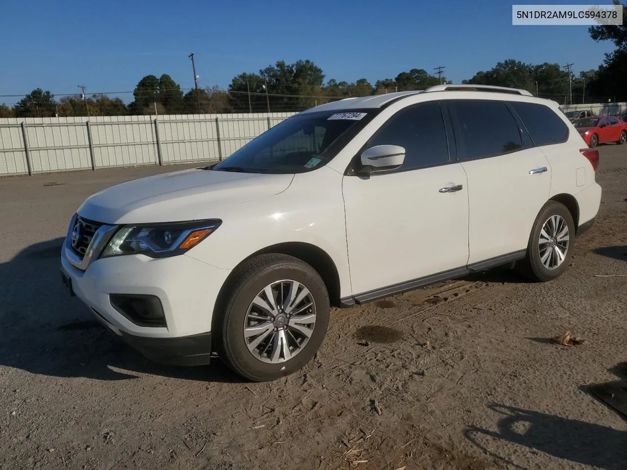 2020 Nissan Pathfinder S VIN: 5N1DR2AM9LC594378 Lot: 77767294