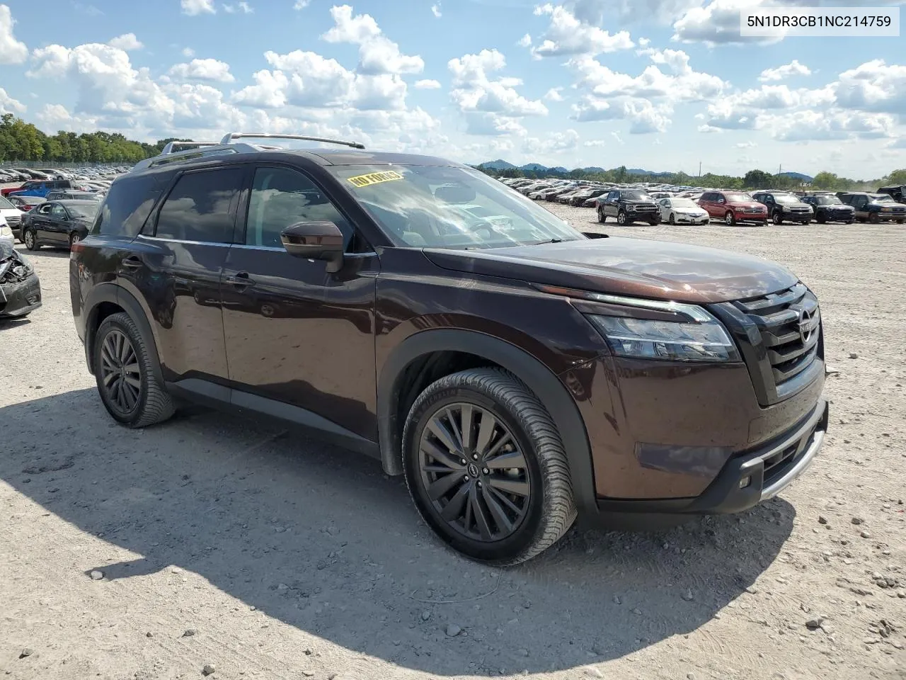 2022 Nissan Pathfinder Sl VIN: 5N1DR3CB1NC214759 Lot: 67487404