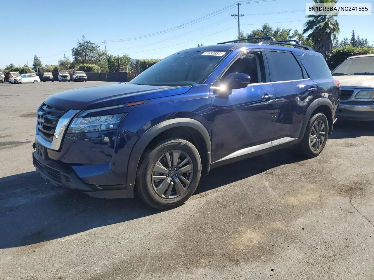 2022 Nissan Pathfinder Sv VIN: 5N1DR3BA7NC241585 Lot: 67591934