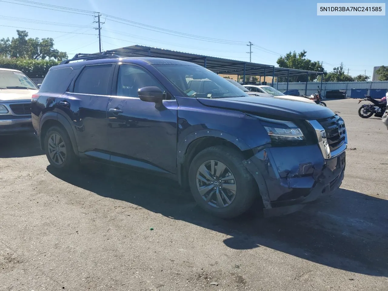 2022 Nissan Pathfinder Sv VIN: 5N1DR3BA7NC241585 Lot: 67591934