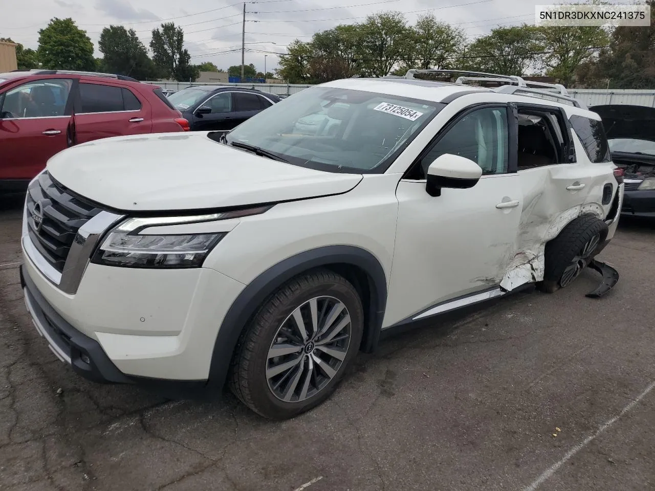 2022 Nissan Pathfinder Platinum VIN: 5N1DR3DKXNC241375 Lot: 73125054