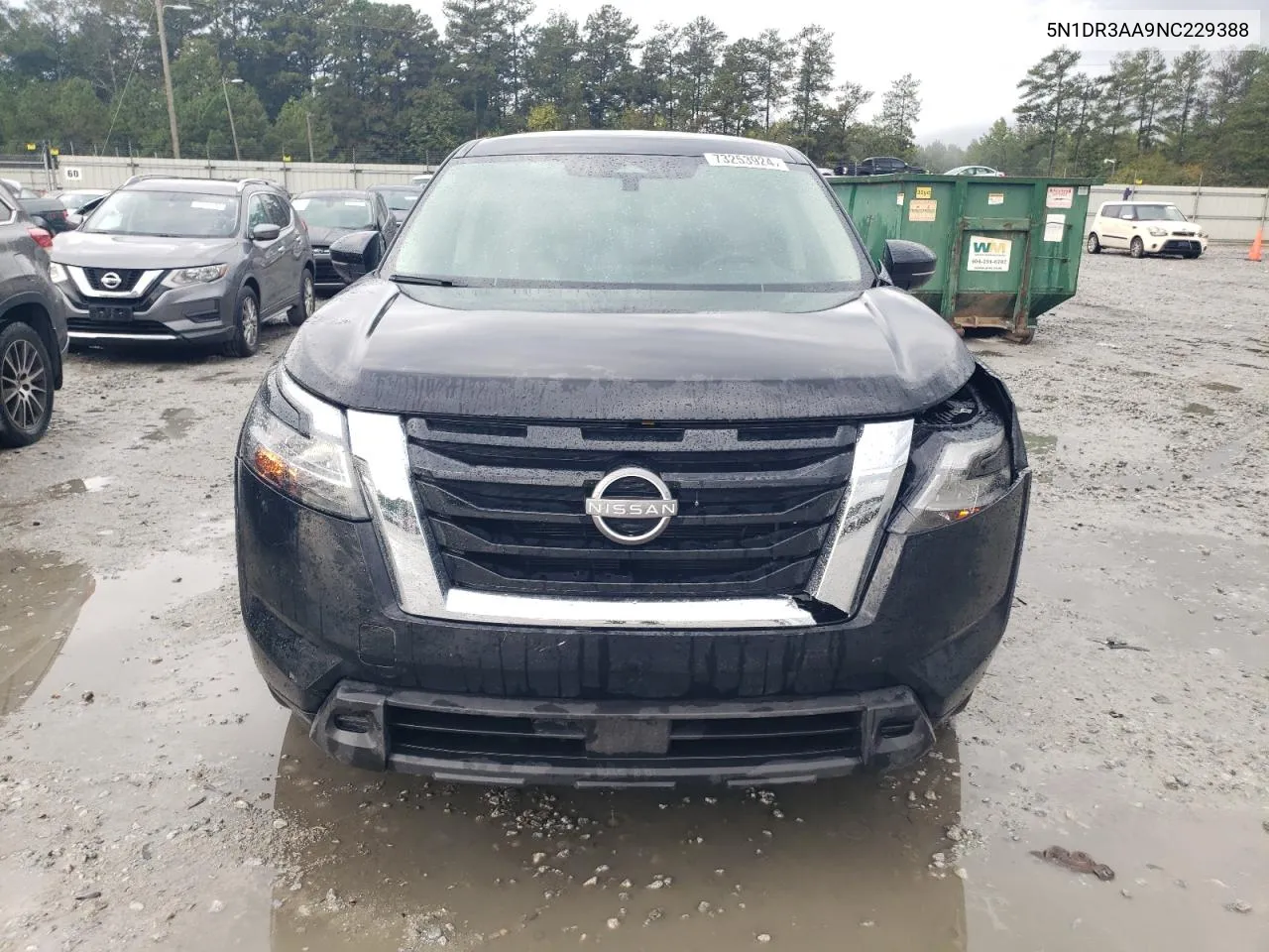 2022 Nissan Pathfinder S VIN: 5N1DR3AA9NC229388 Lot: 73253924