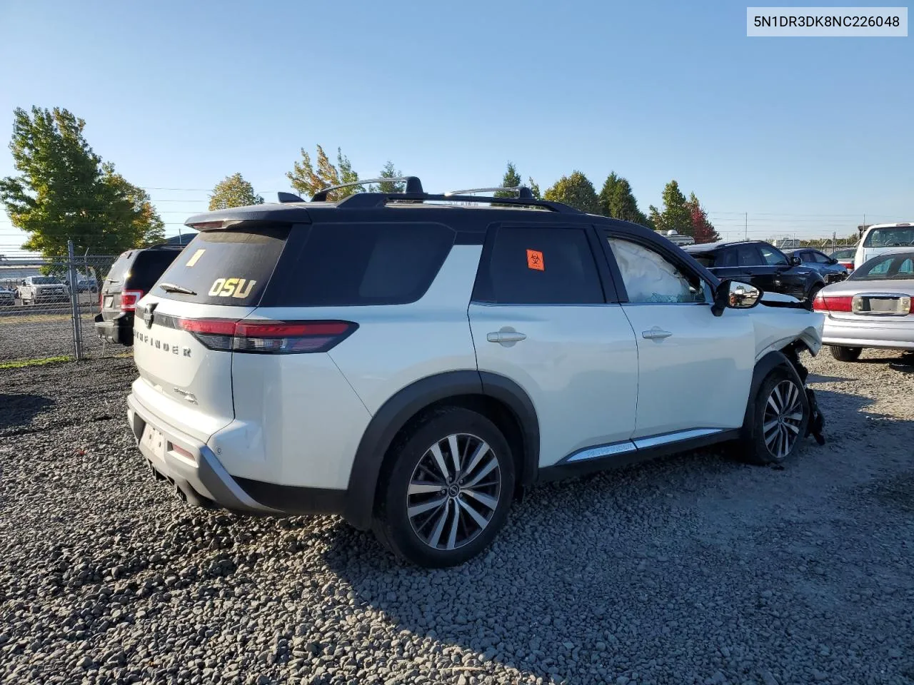 2022 Nissan Pathfinder Platinum VIN: 5N1DR3DK8NC226048 Lot: 73312784