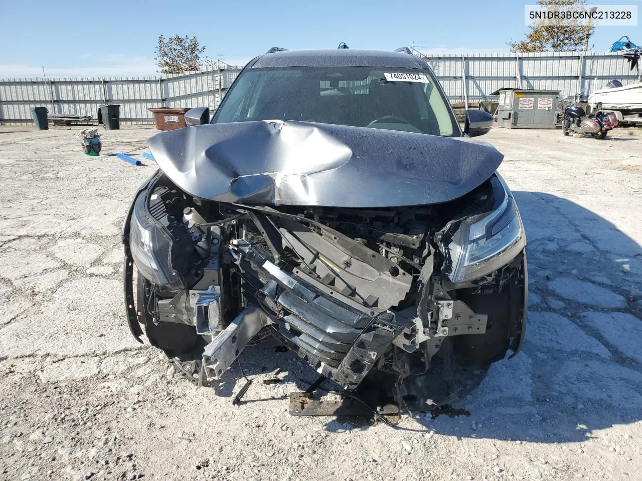 2022 Nissan Pathfinder Sv VIN: 5N1DR3BC6NC213228 Lot: 74051024