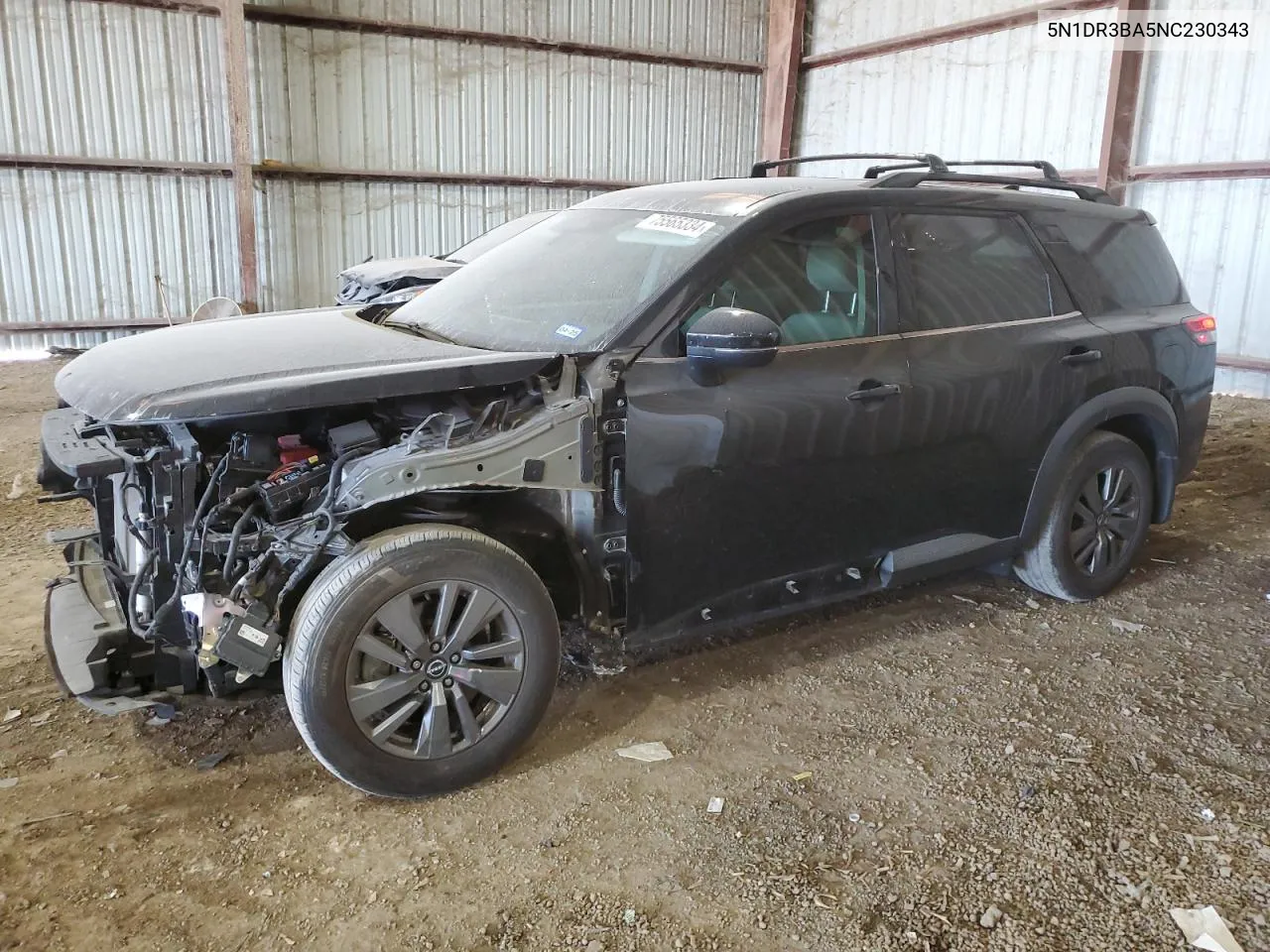 2022 Nissan Pathfinder Sv VIN: 5N1DR3BA5NC230343 Lot: 75565334