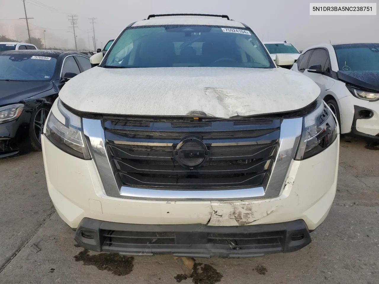 2022 Nissan Pathfinder Sv VIN: 5N1DR3BA5NC238751 Lot: 75924104