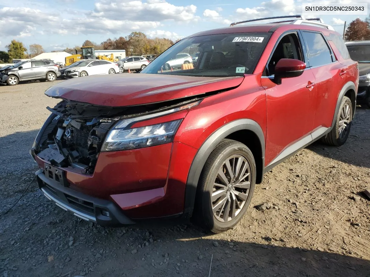 2022 Nissan Pathfinder Sl VIN: 5N1DR3CD5NC250343 Lot: 77907004