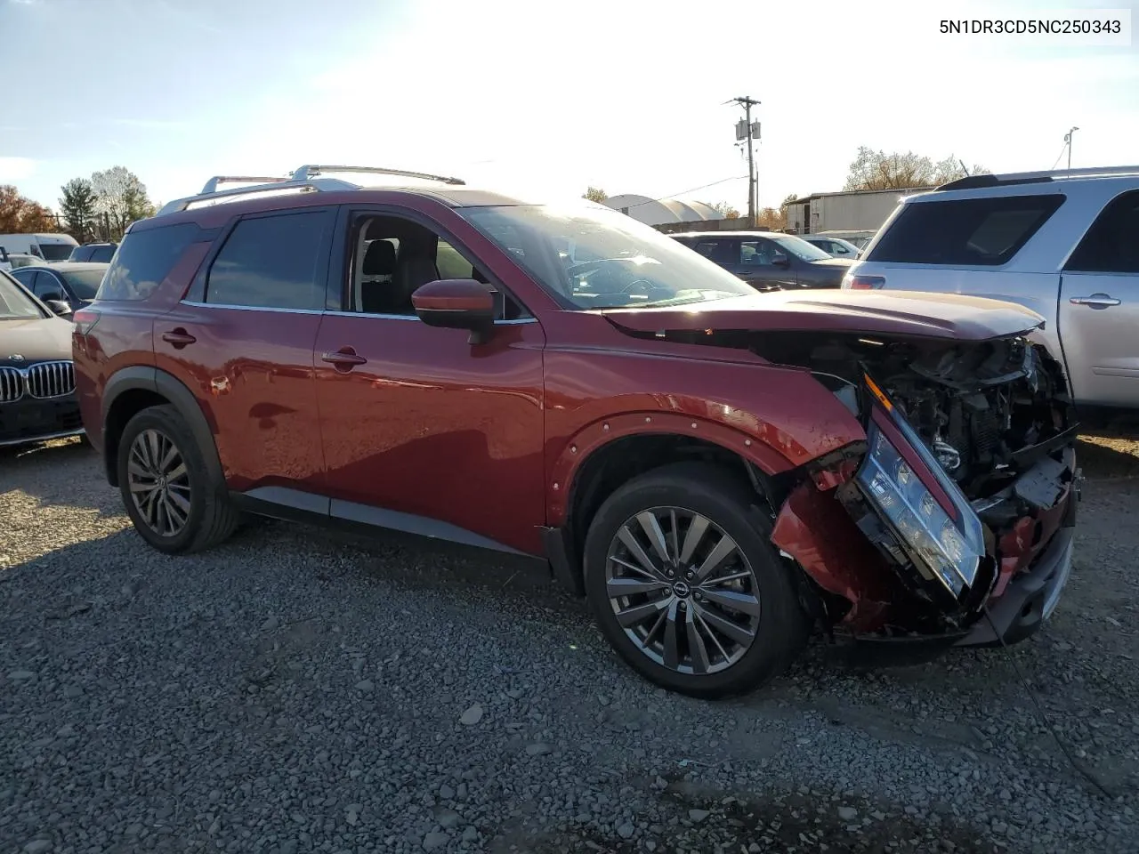 2022 Nissan Pathfinder Sl VIN: 5N1DR3CD5NC250343 Lot: 77907004