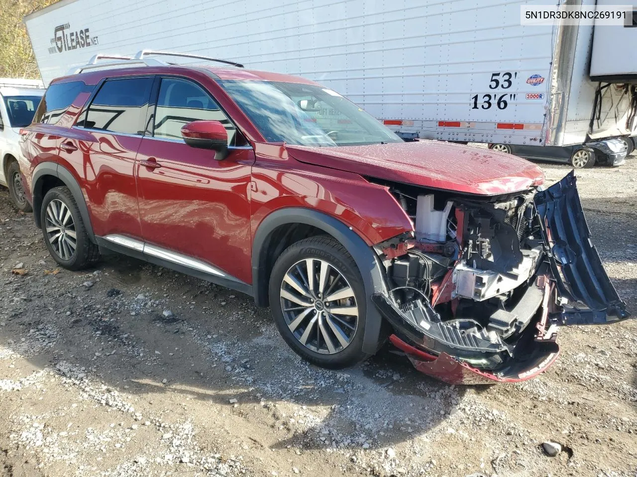 2022 Nissan Pathfinder Platinum VIN: 5N1DR3DK8NC269191 Lot: 78364944