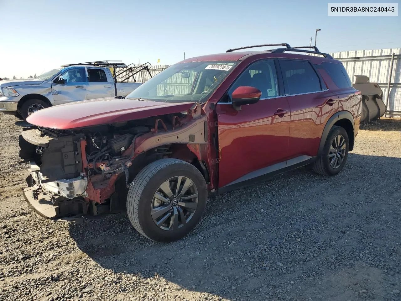 2022 Nissan Pathfinder Sv VIN: 5N1DR3BA8NC240445 Lot: 79952904