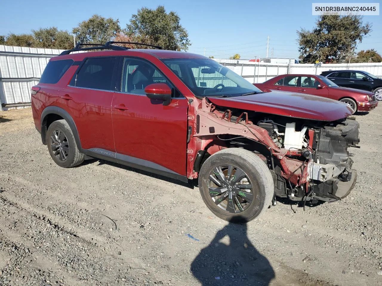 2022 Nissan Pathfinder Sv VIN: 5N1DR3BA8NC240445 Lot: 79952904