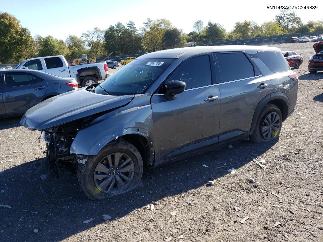 2024 Nissan Pathfinder S VIN: 5N1DR3AC7RC249839 Lot: 75864704