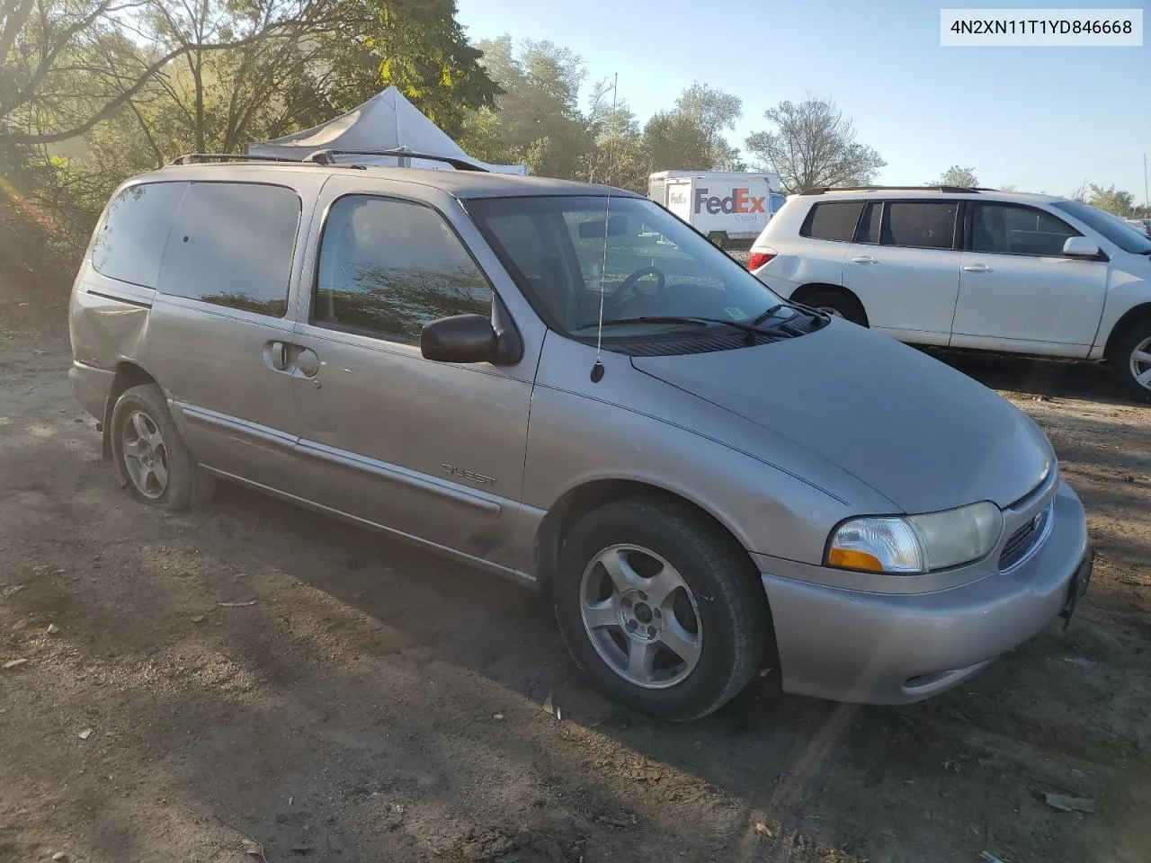 2000 Nissan Quest Se VIN: 4N2XN11T1YD846668 Lot: 74711164