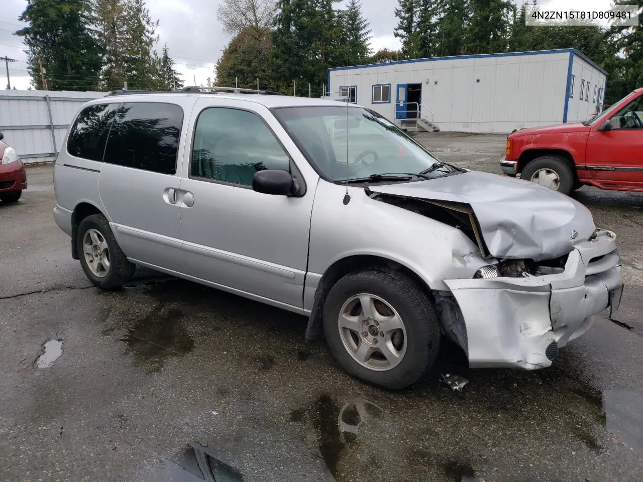 2001 Nissan Quest Gxe VIN: 4N2ZN15T81D809481 Lot: 74615054