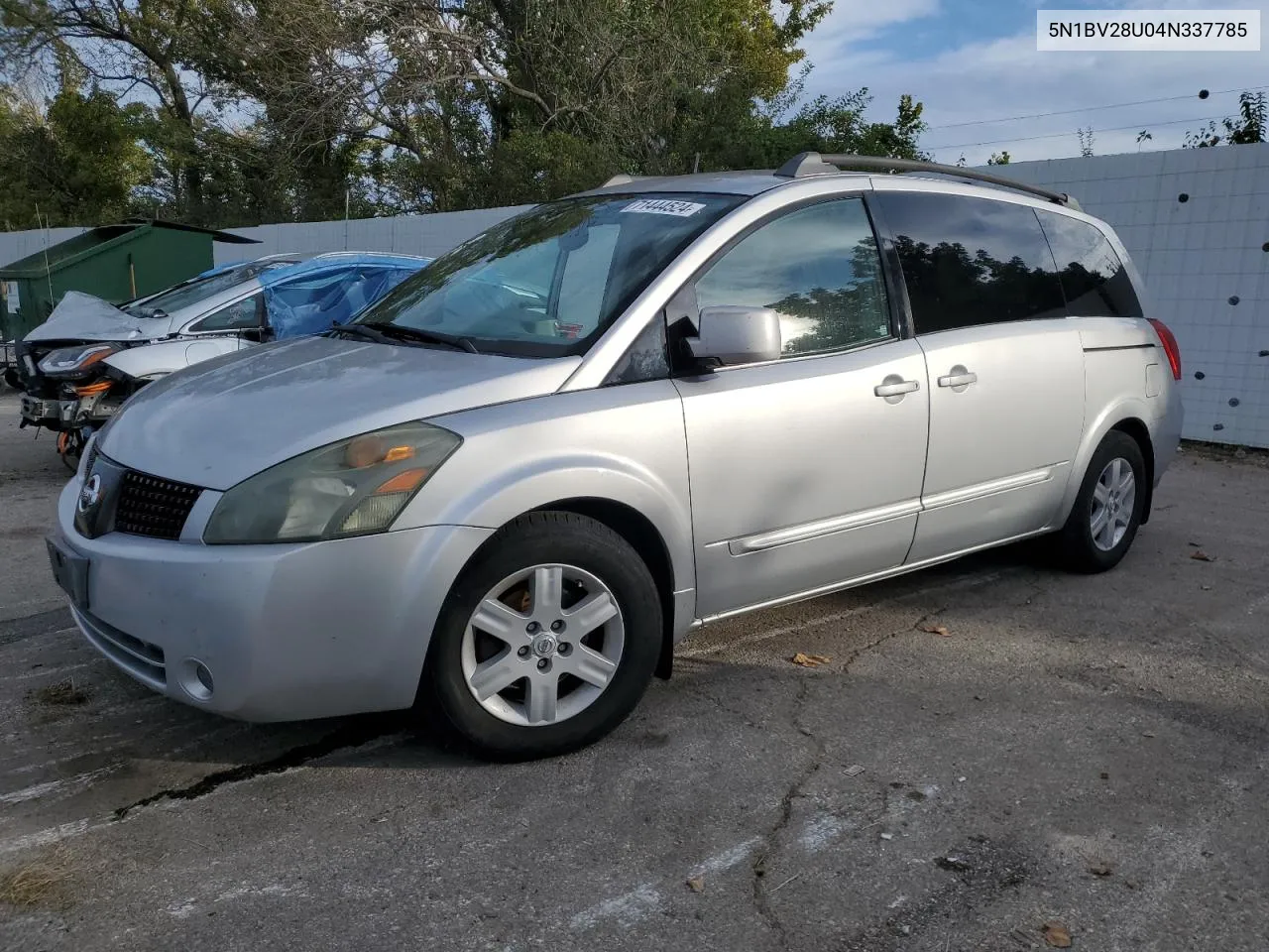 2004 Nissan Quest S VIN: 5N1BV28U04N337785 Lot: 71444524