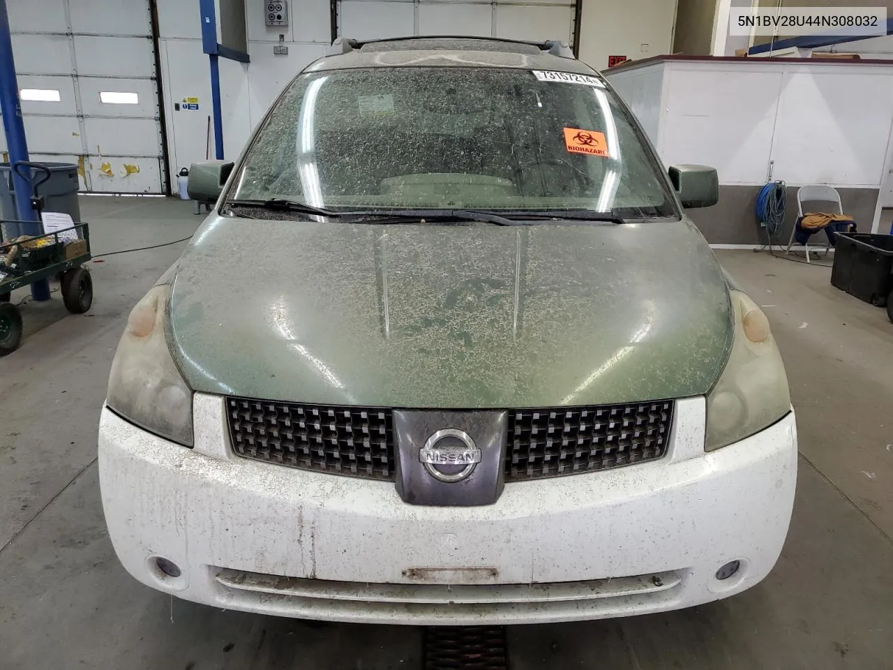 2004 Nissan Quest S VIN: 5N1BV28U44N308032 Lot: 73157214