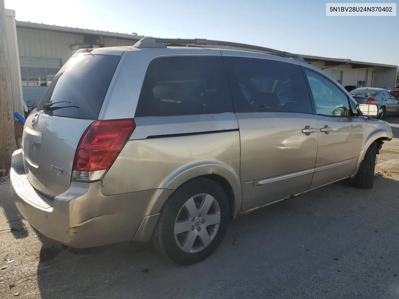 2004 Nissan Quest S VIN: 5N1BV28U24N370402 Lot: 74610584