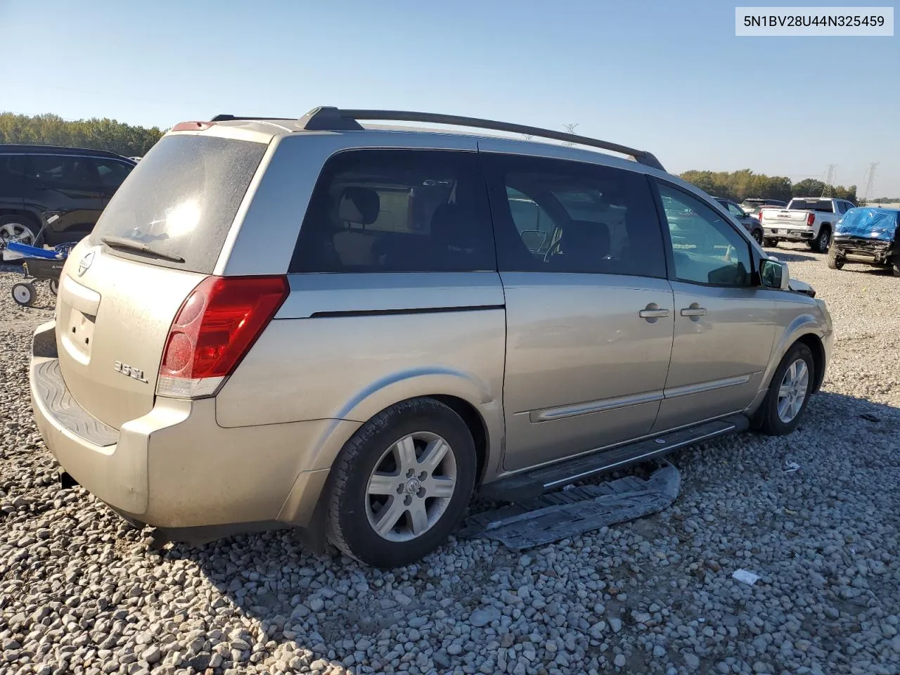 2004 Nissan Quest S VIN: 5N1BV28U44N325459 Lot: 78440064