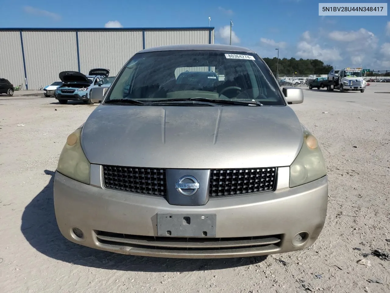 2004 Nissan Quest S VIN: 5N1BV28U44N348417 Lot: 80364274