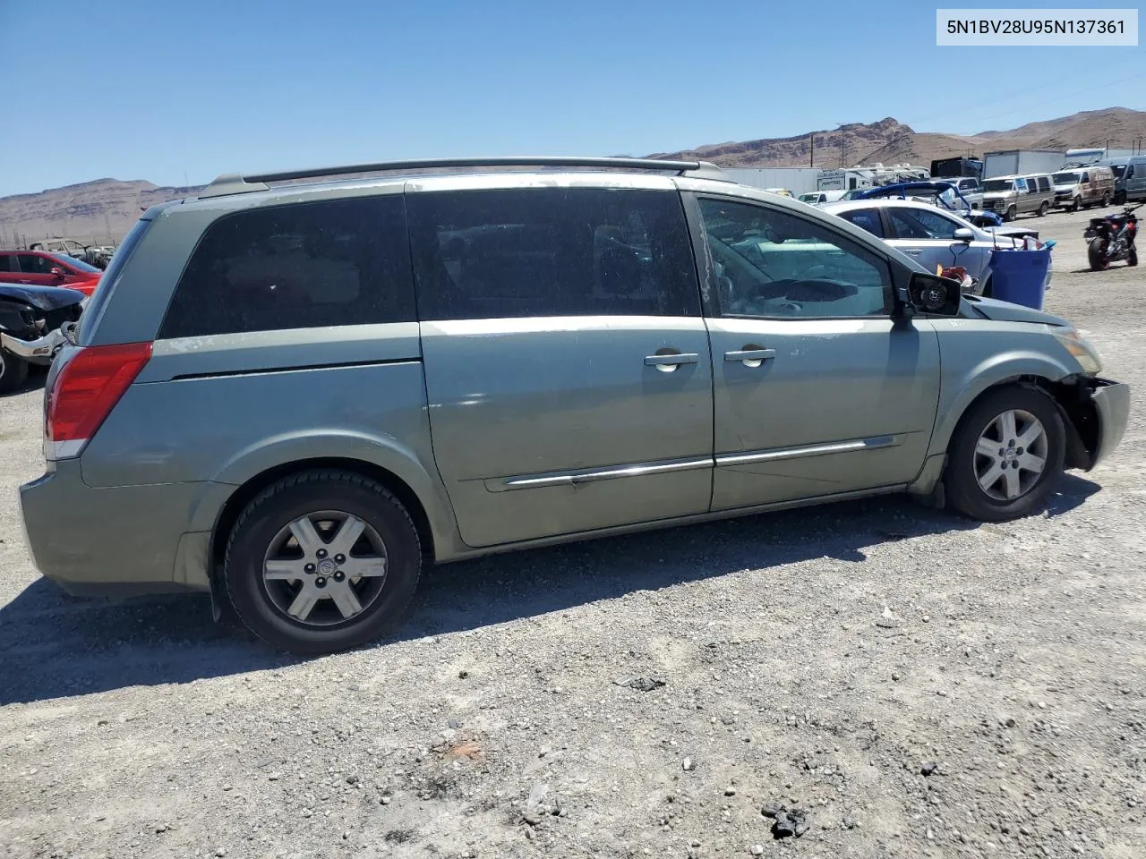 2005 Nissan Quest S VIN: 5N1BV28U95N137361 Lot: 71683634