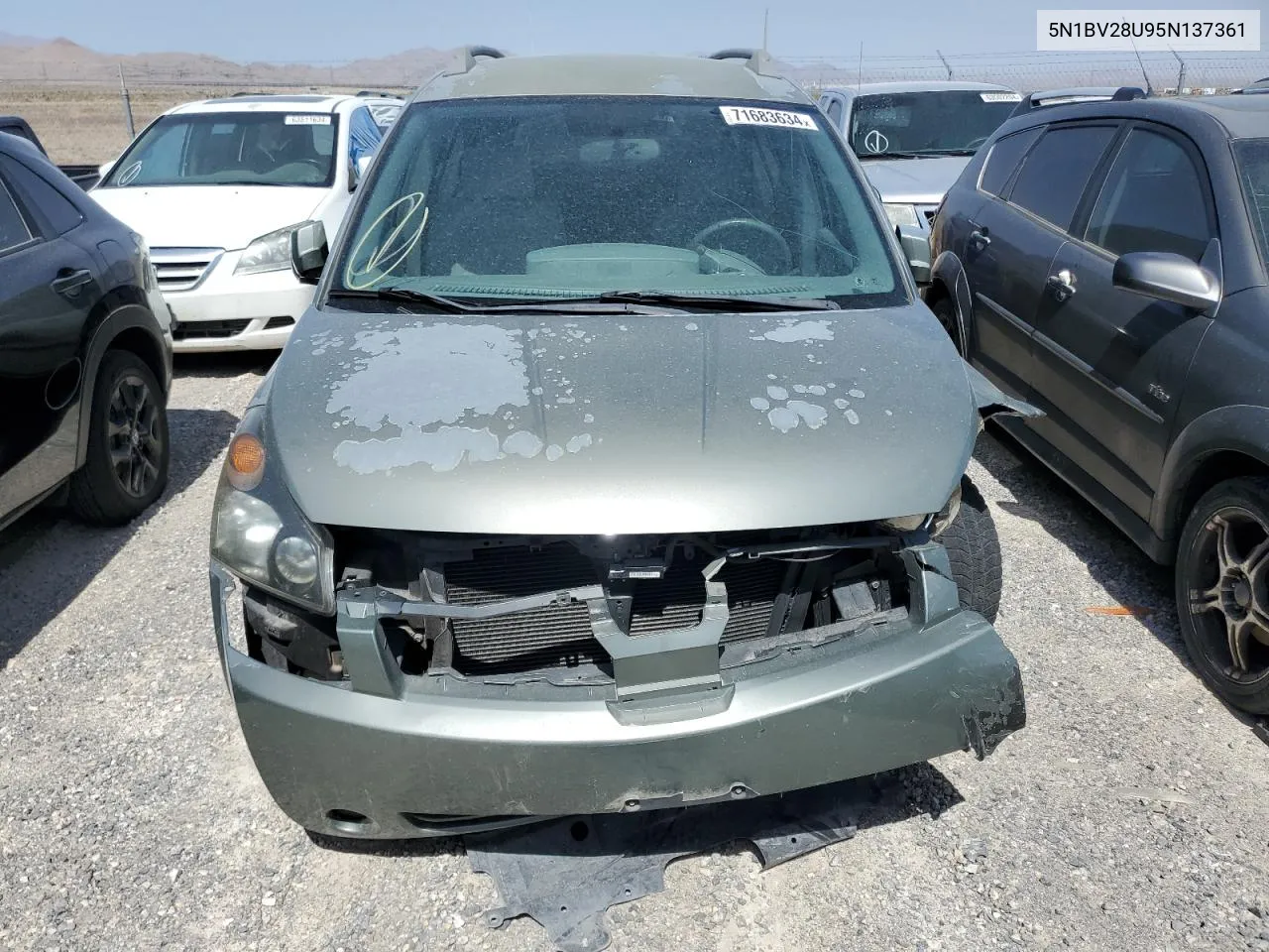 2005 Nissan Quest S VIN: 5N1BV28U95N137361 Lot: 71683634