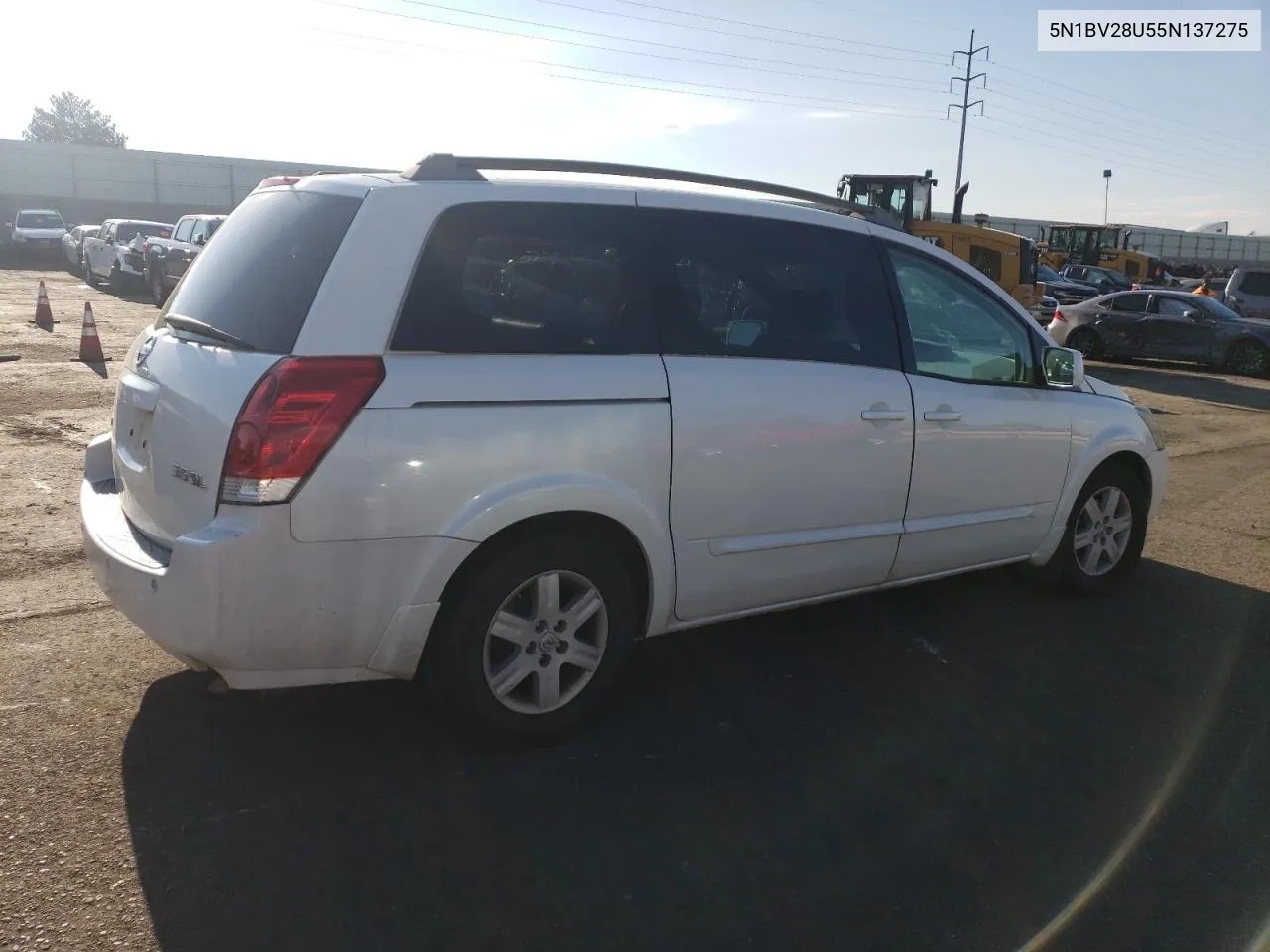 2005 Nissan Quest S VIN: 5N1BV28U55N137275 Lot: 72023734