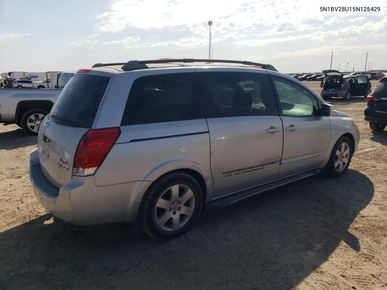 2005 Nissan Quest S VIN: 5N1BV28U15N125429 Lot: 75954324